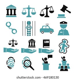 court icon set