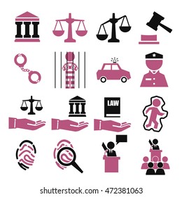 court icon set