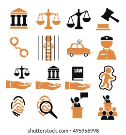 court icon set