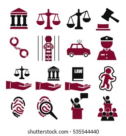 court icon set