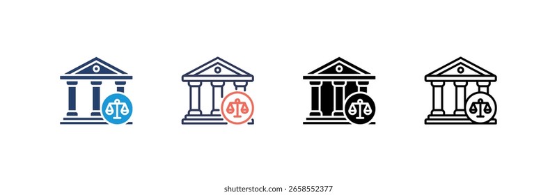 Court icon set multiple style collection