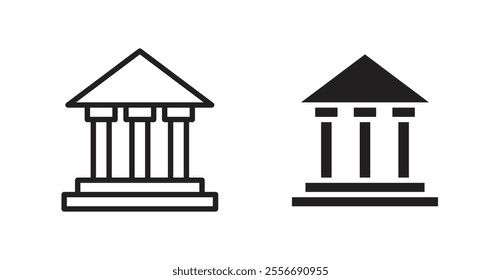 Court icon set in Thin line black color.