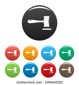 Court icon. Simple illustration of court vector icons set color isolated on white