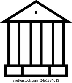 court icon. Thin linear style design isolated on white background