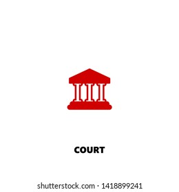 court icon. court vector design. sign design. red color