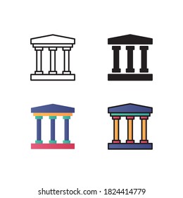 court icon vector with different style design. isolated with white background