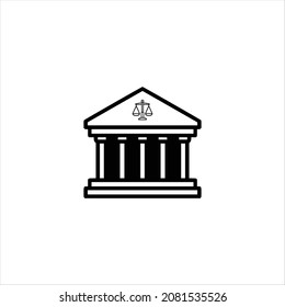 Court  - icon vector icon. Editable stroke. Linear style sign for use web design and mobile apps, logo. Symbol illustration. Pixel vector graphics - Vector