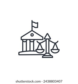 court icon. vector.Editable stroke.linear style sign for use web design,logo.Symbol illustration.