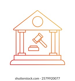 Court icon with white background vector stock illustration