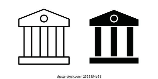 Court icons in black filled and outlined style