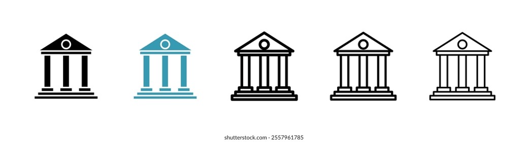 Court icons pack in black and blue.
