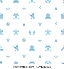 court icons pattern seamless white background. Included editable outline tennis playing, scales, spoon and fork, bank, auction hummer icons. court icons for web and mobile.