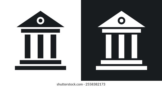Court icons in solid black and white colors