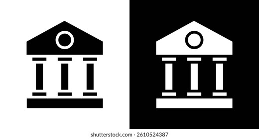 Court icons vector set in solid flat style