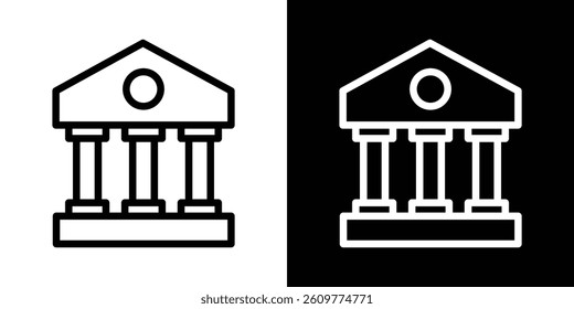 Court icons vector set in stroke line style