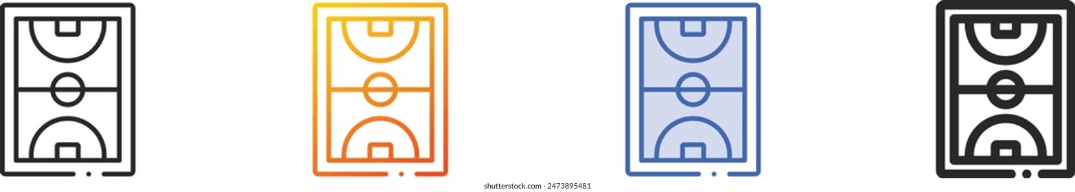 court icon.Thin Linear, Gradient, Blue Stroke and bold Style Design Isolated On White Background
