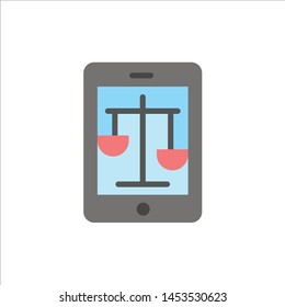 Court, Internet, Law, Legal, Online  Flat Color Icon. Vector icon banner Template