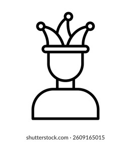 Court Jester Vector Line Icon Design