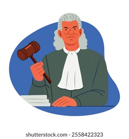 Court Judge illustration in a flat style 

