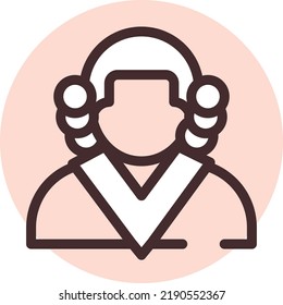 Court judge law, illustration, vector on a white background.