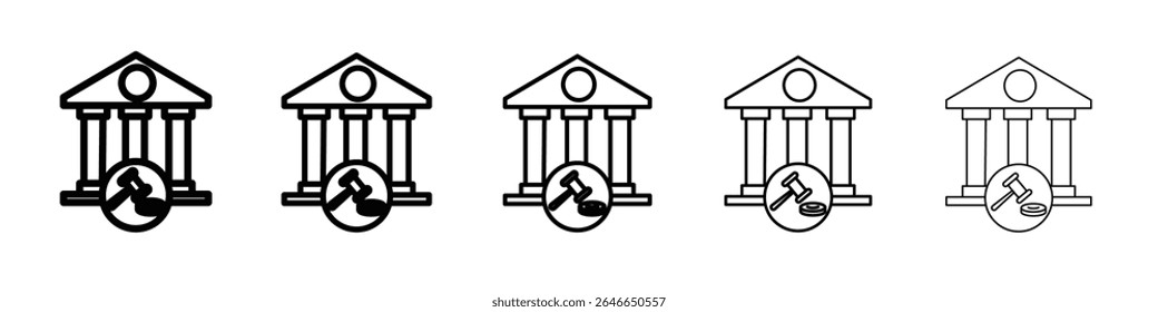 Court judgement icon flat simple outline logo