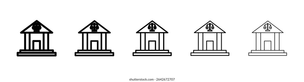 Court judgement icon isolated vector on white background set