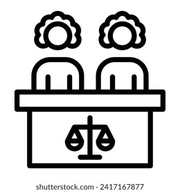 Court Jury Vector Line Icon Design