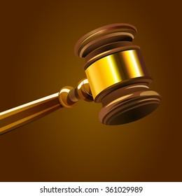 Court Justice Gavel Vector Illustration