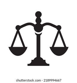 Court justice law scale icon | Black Vector illustration |