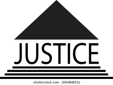
A Court of Law Building with Justice word 