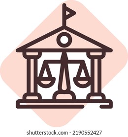 Court law, illustration, vector on a white background.