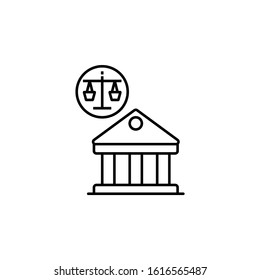 court, law, justice court line icon. Elements of protests illustration icons. Signs, symbols can be used for web, logo, mobile app, UI, UX