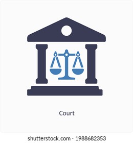 Court and Legal Rights Icon Concept