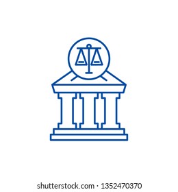 Court line icon concept. Court flat  vector symbol, sign, outline illustration.