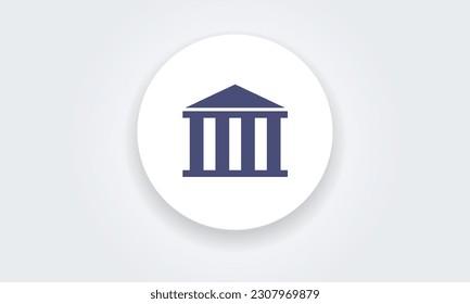 Court, Museum, Bank, University house building icon, logo. classic Greek columns, vector illustration