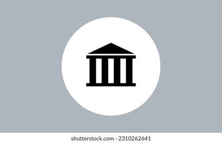 Court, Museum, Bank, University house building icon, logo. classic Greek columns, vector illustration