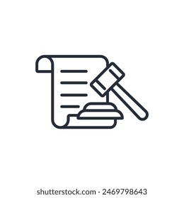 court order icon. vector.Editable stroke.linear style sign for use web design,logo.Symbol illustration.