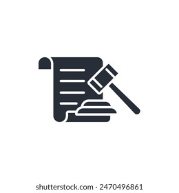 court order icon. vector.Editable stroke.linear style sign for use web design,logo.Symbol illustration.