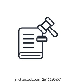 court order icon. vector.Editable stroke.linear style sign for use web design,logo.Symbol illustration.