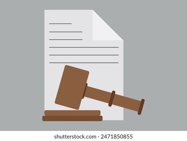 Court ruling document with a judge's gavel.