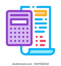 court sentence cache calculation icon vector. court sentence cache calculation sign. color symbol illustration