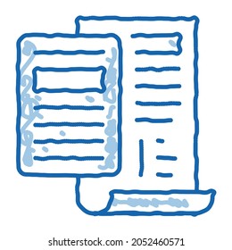 court sentence cache calculation sketch icon vector. Hand drawn blue doodle line art court sentence cache calculation sign. isolated symbol illustration