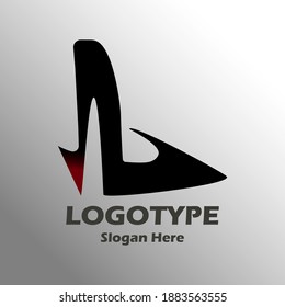 Zapato de corte con la plantilla de diseño de logotipo moderno de cola del diablo