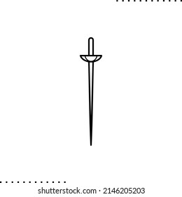 court sword, skewer vector icon isolated on white