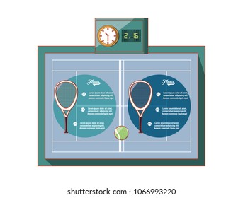 court of tennis sport with accesories