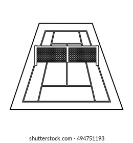 court tennis sport equipment icon vector illustration design