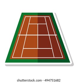 court tennis sport equipment icon vector illustration design