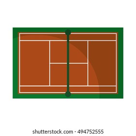court tennis sport equipment icon vector illustration design