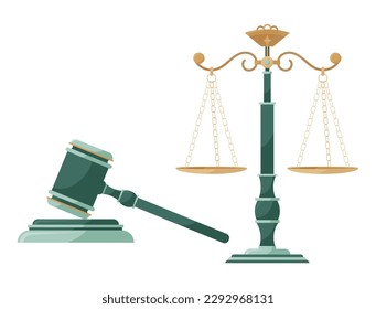 Court. Themis. Symbol of law and justice. Subjects of the court session. Judicial gavel and scales of Themis.
