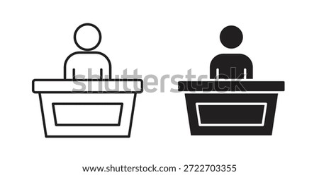 Court trial icon isolated vector Illustration. Vector pictogram for web and app